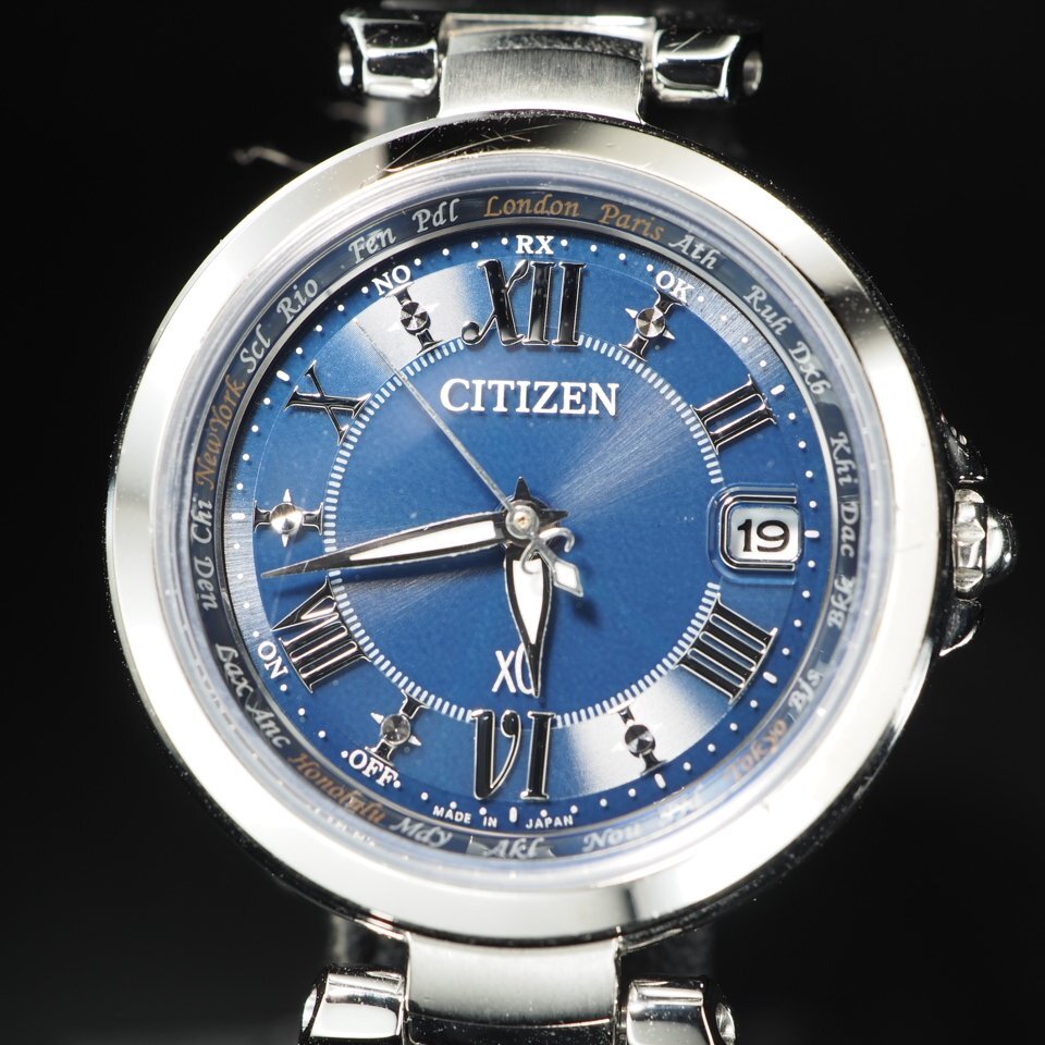 ◆1円～◆ CITIZEN シチズン xC クロスシー H240-T019072 SS 電波ソーラー 文字盤 ブルー レディース 腕時計 「26710」