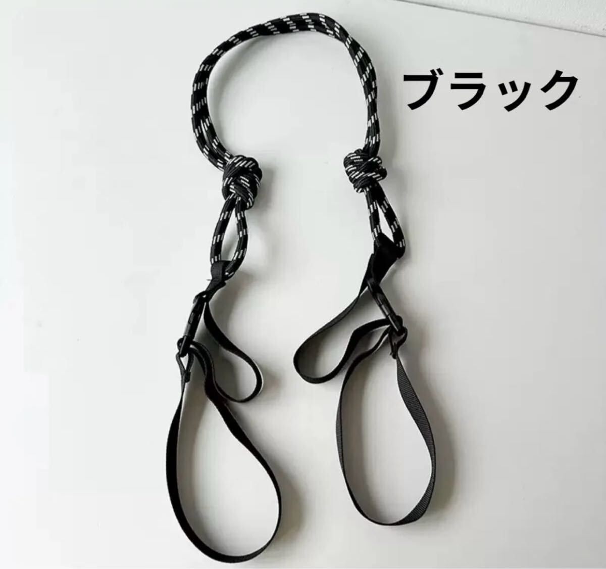 新品未使用　ブラック　ロングタイプボールアンドチェーン用パラコードストラップ