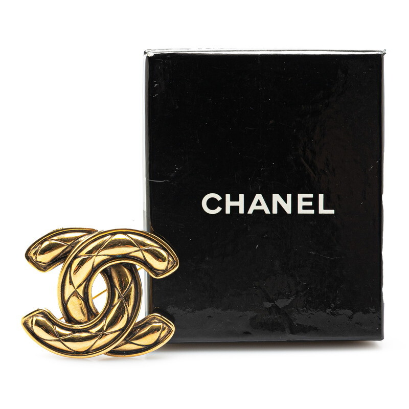 シャネル ココマーク マトラッセ ブローチ ゴールド メッキ レディース CHANEL 【中古】