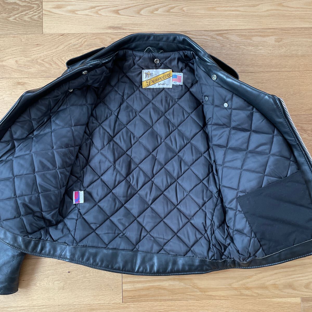希少40 ◎Schott N.Y.C. 618 ダブルライダースジャケット ブラック 黒 ショット MADE IN USA アメリカ制 定番モデル