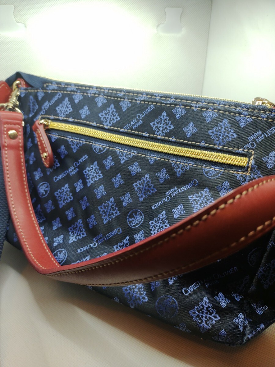 CHRISTIAN OLIVIER PARIS ショルダーバッグ ネイビー 美品 レディース 6S-3004 【完動品】_画像5