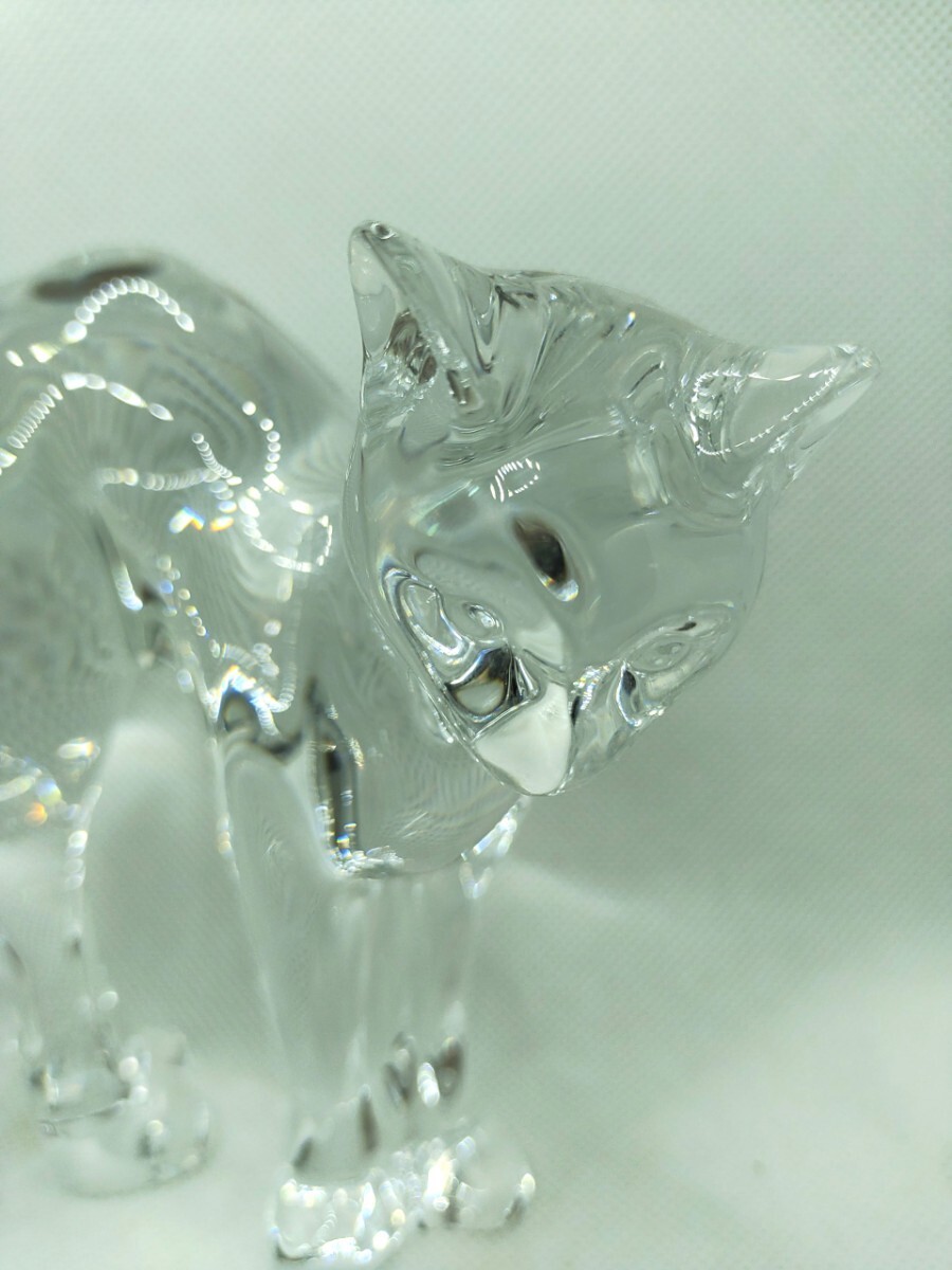 美品 バカラ Baccarat オブジェ インテリア 置物 ラウンドバックキャット クリスタルフィギュア 猫 正規品保証 6S-6500 【完動品】_画像3