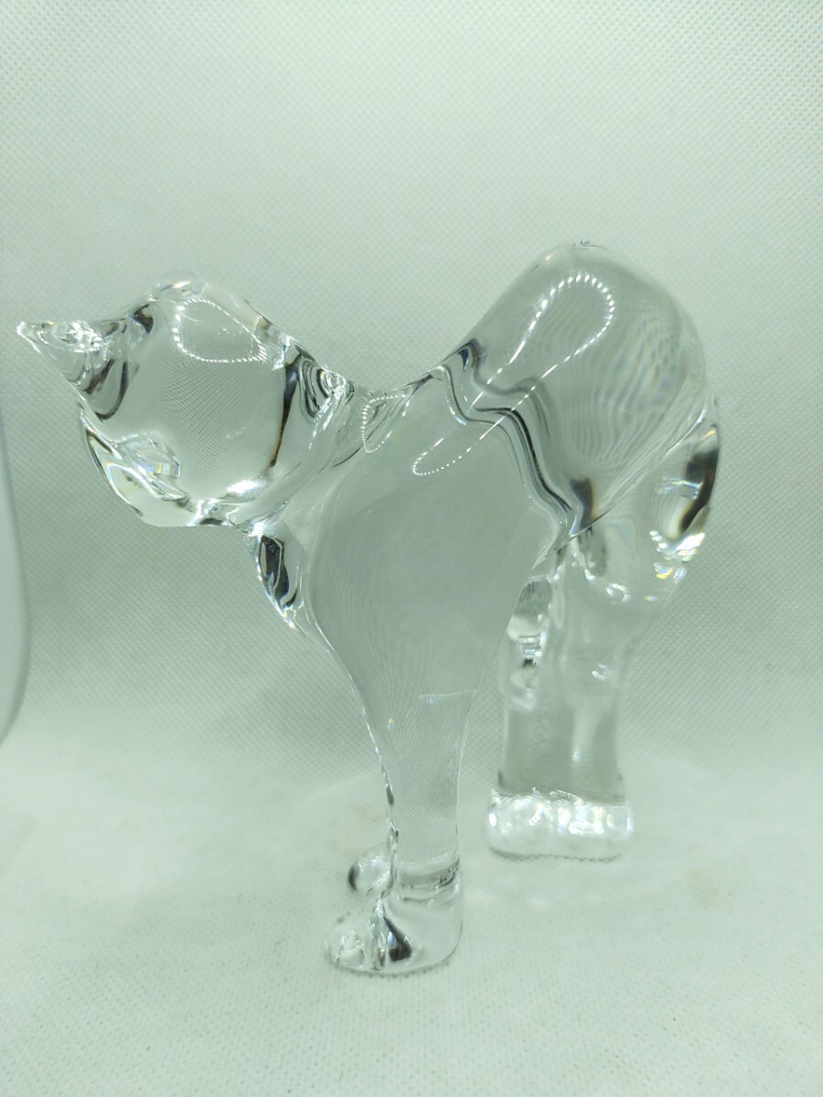 美品 バカラ Baccarat オブジェ インテリア 置物 ラウンドバックキャット クリスタルフィギュア 猫 正規品保証 6S-6500 【完動品】_画像5