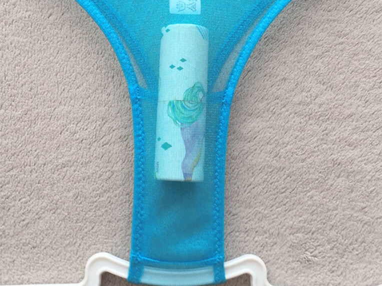 【ラ?ポーム/La-Pomme】光沢スパークシースルー★ハイレグストレッチ★透け透けポケット付きＴバック/ターコイズ?新品/日本制