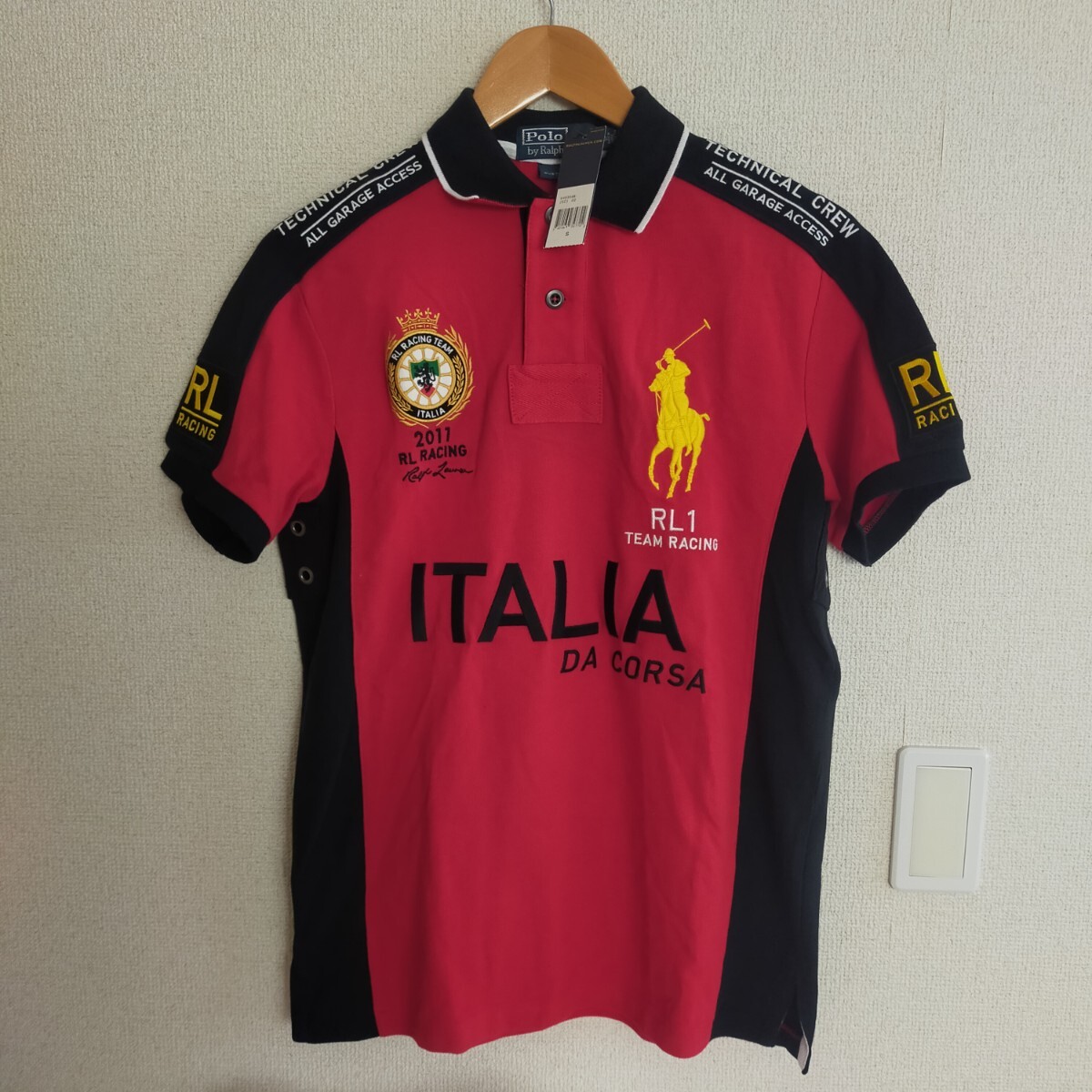POLO RALPH LAUREN ポロ ラルフローレン タグ付き 希少 ITALIA イタリア RL RACING 2011 ナンバリング ビッグポニー ポロシャツ 半袖 S