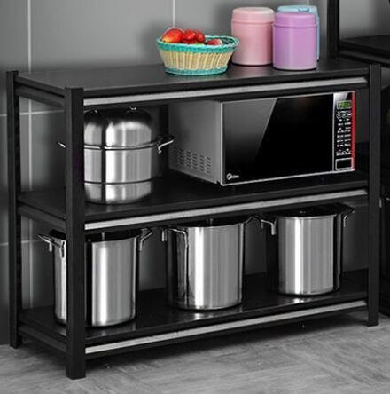 キッチンラック著床3段電子レンジ収納棚多機(jī)能オーブンラック家庭用収納棚