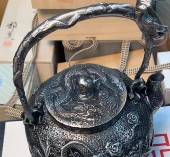 極上品☆ 純手作り無コーティング鉄瓶 養生 急須 鋳鉄 1200ml 鉄製