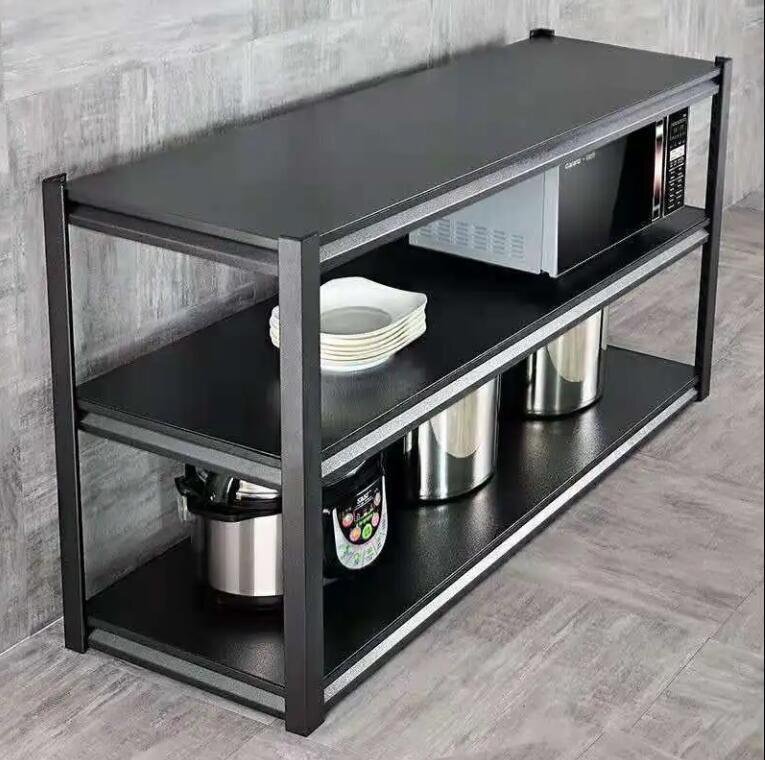 キッチンラック著床3段電子レンジ収納棚多機(jī)能オーブンラック家庭用収納棚