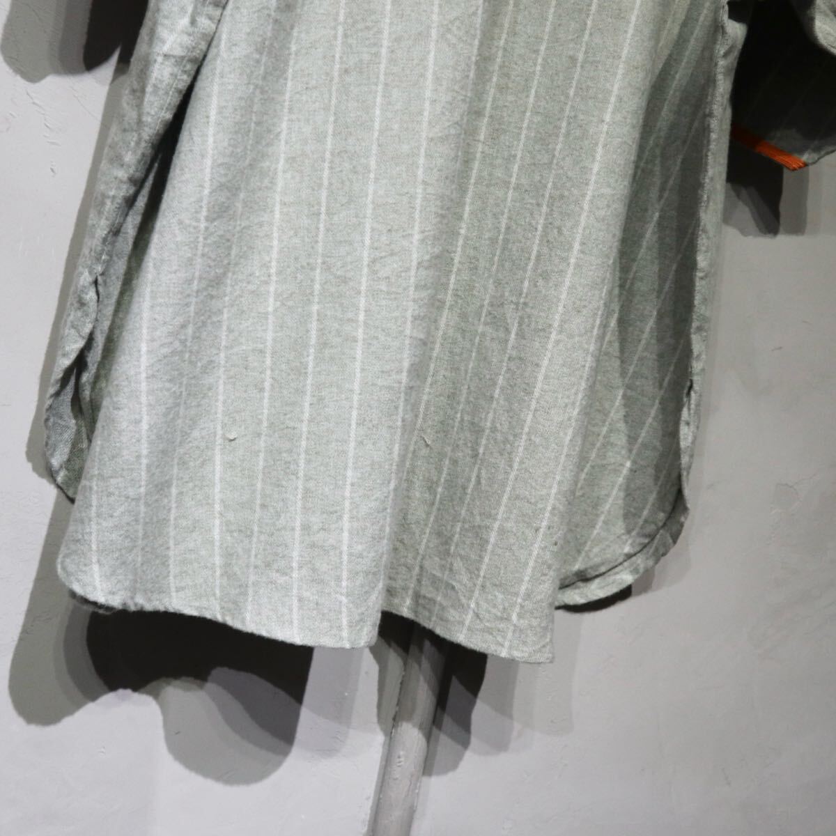 【即決】INFINITY インフィニティ ベースボールシャツ 半袖 パイピング オレンジ グレー ストライプ 古着 2XL deadstock デッドストック_画像6