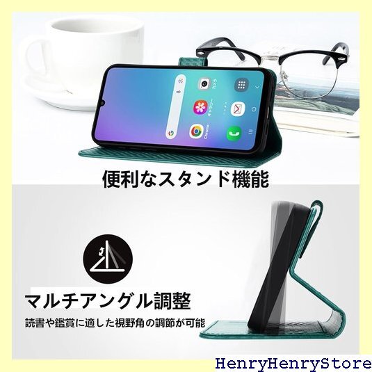 Gedurya Galaxy A25 5G ケース 手 A25 携帯ケース 全面保護 財布型 便利 - グリーン 2747
