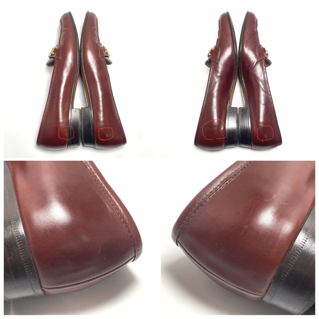 Ferragamo フェラガモ ガンチーニ レザー パンプス ローファー ドレスシューズ ローヒール ブラウン レディース 24cm イタリア制 ブランド