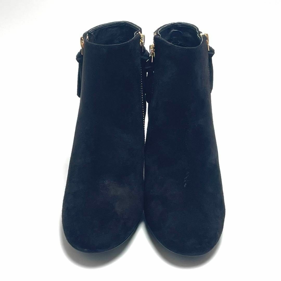 COLE HAAN コールハーン ダブル ジッパー セイラー グランド ブーティー II ブーツ スエード ブラック サイドファスナー レディース 24cm