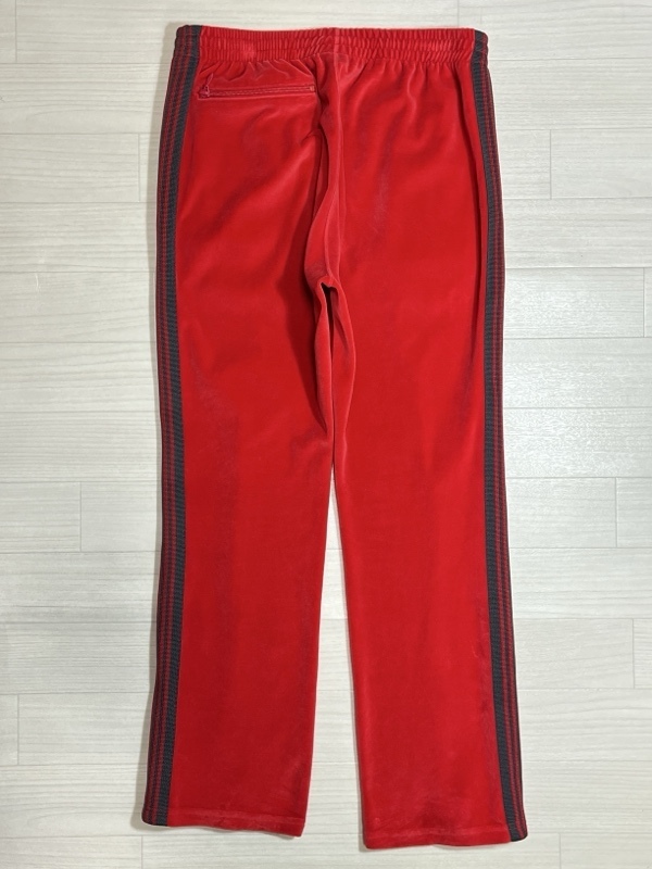 Needles/ニードルズ/ニードルス/23AW/Narrow Track Pant C/PE/ナロートラックパンツ/ベロア/レッド/NS253/パピヨン刺繍/サイドライン