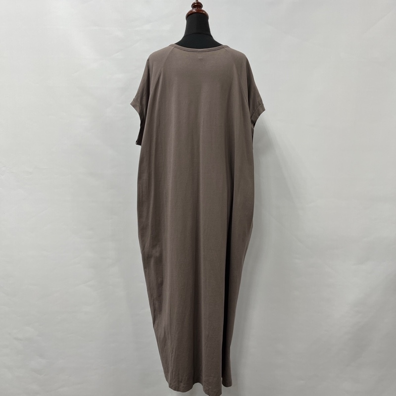 tang/タング/スーピマコットン/フレンチスリーブ/スキッパーワンピース/サイドポケット/とろみ素材/ストレッチ/ふんわりワイドシルエット_画像3