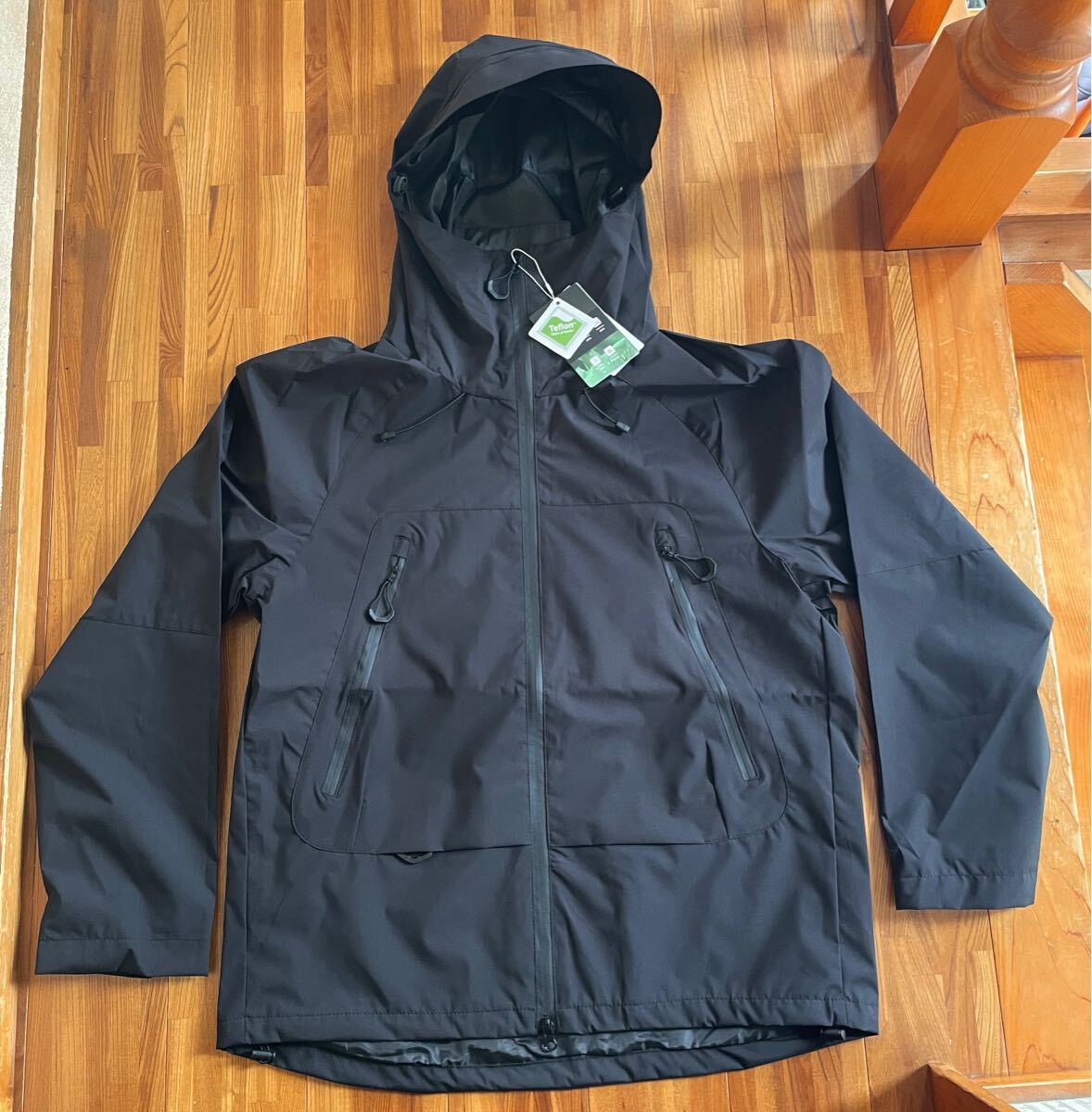 防水透濕 2.5レイヤー ハードシェル ジャケット 止水ジッパー 新品 ブラック M フルシーズン対応