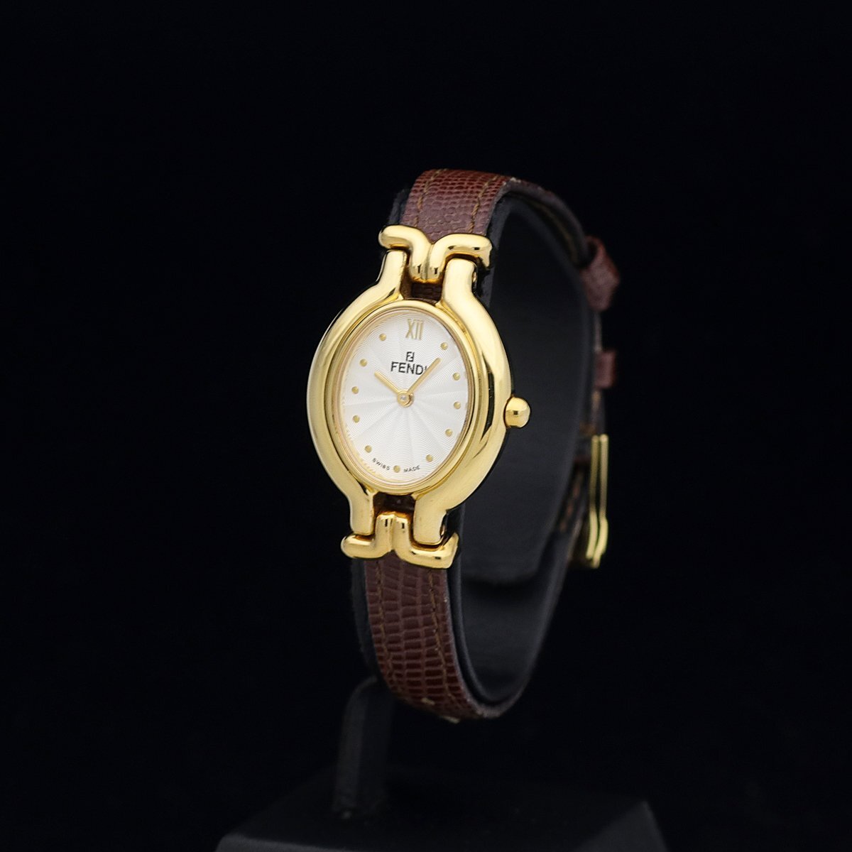 1円～ 超美品 FENDI フェンディ PRISMA チェンジベルト 640L GP レディース クォーツ 白文字盤 箱保取替えベルト