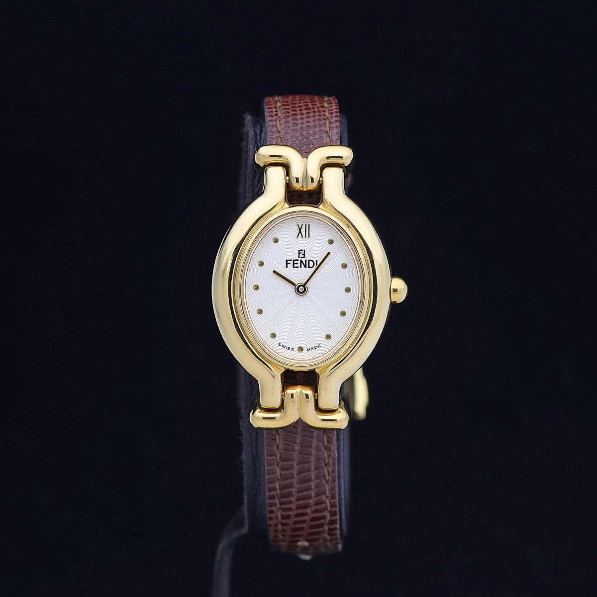 1円～ 超美品 FENDI フェンディ PRISMA チェンジベルト 640L GP レディース クォーツ 白文字盤 箱保取替えベルト