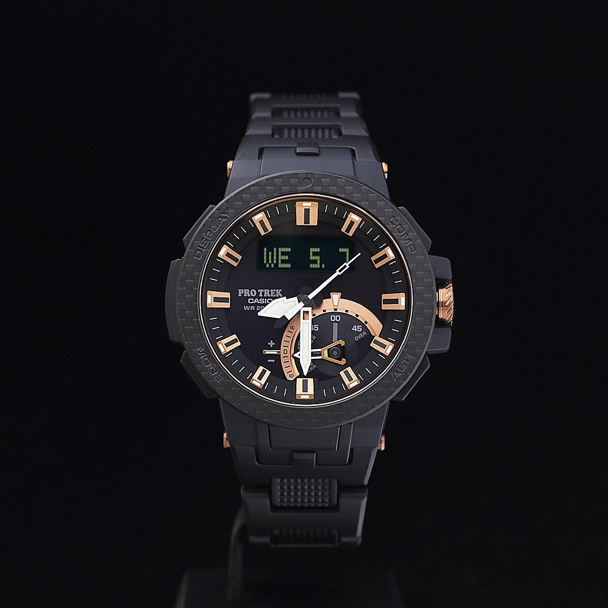 1円～ 未使用 CASIO カシオ PRO TRK プロトレック カーボンベゼル PRW-7000X-1JR チタン 電波ソーラー 箱保取 定価12.1萬