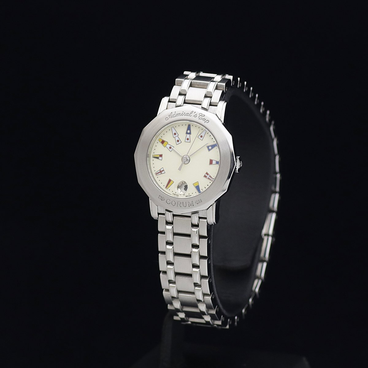 1円～ 美品 CORUM コルム アドミラルズカップ 39.130.20 V585 SS レディース クォーツ アイボリー文字盤