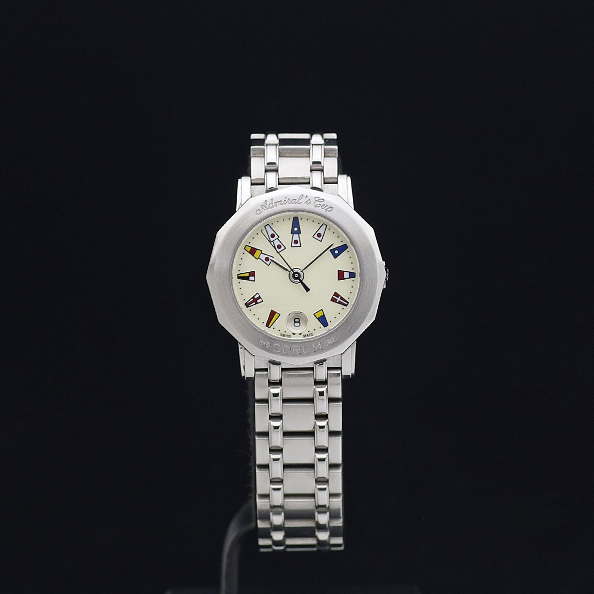 1円～ 美品 CORUM コルム アドミラルズカップ 39.130.20 V585 SS レディース クォーツ アイボリー文字盤
