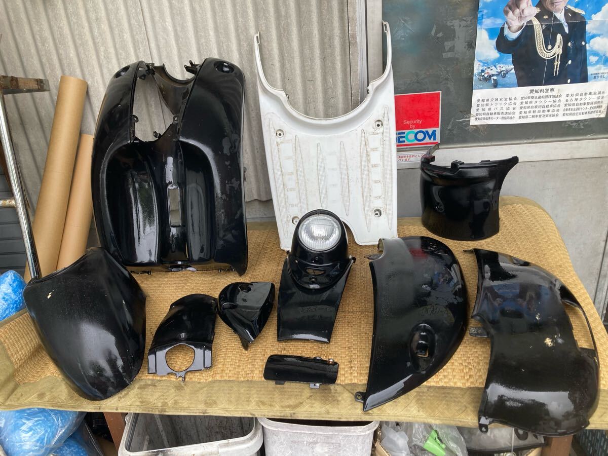 59077■ ヤマハ ビーノ SA10J (073番台〜) 外装 純正 インナー ボード フロント カウル フェンダー ライト サイド カバー セット_画像1