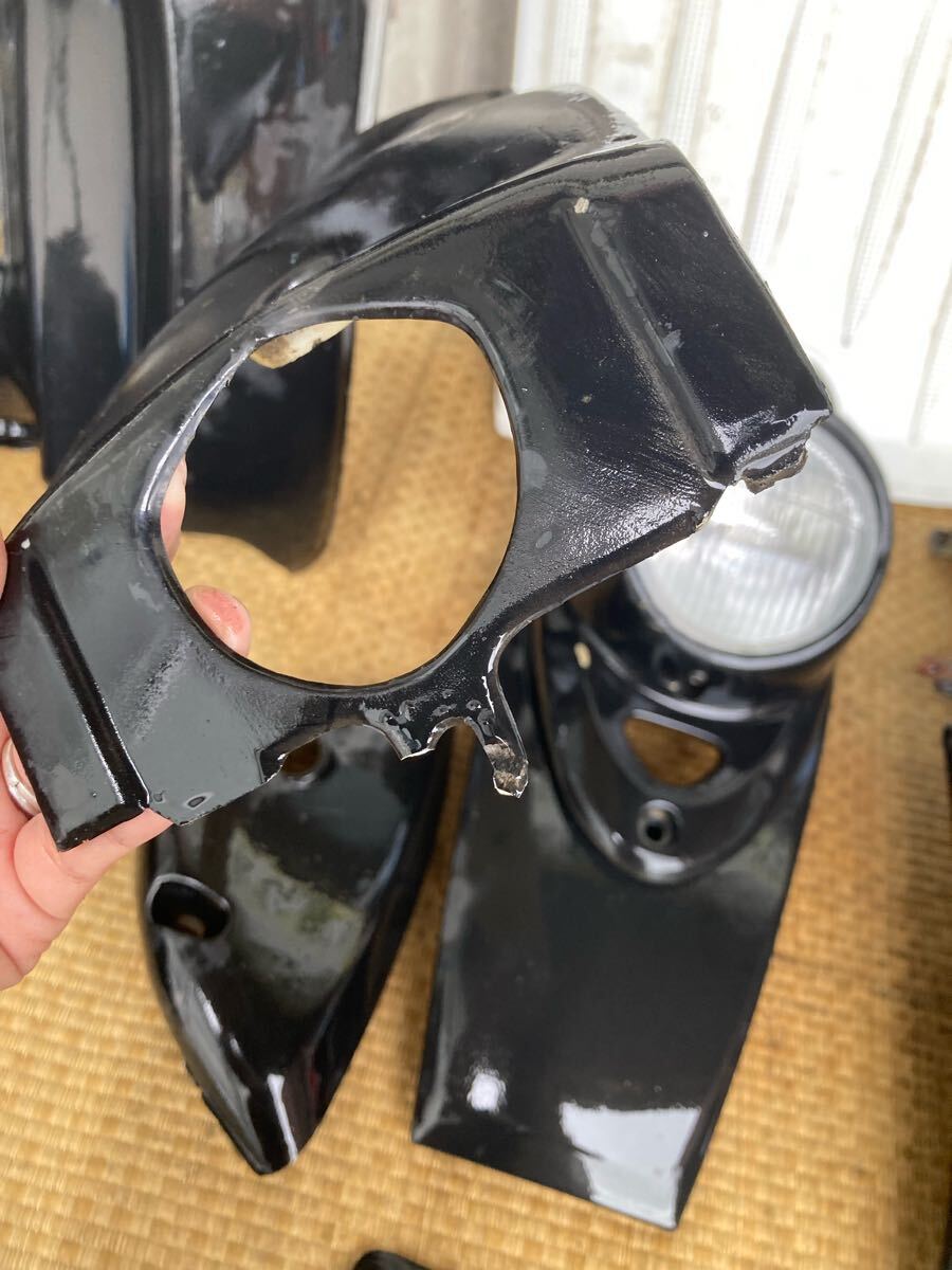 59077■ ヤマハ ビーノ SA10J (073番台〜) 外装 純正 インナー ボード フロント カウル フェンダー ライト サイド カバー セット_画像7