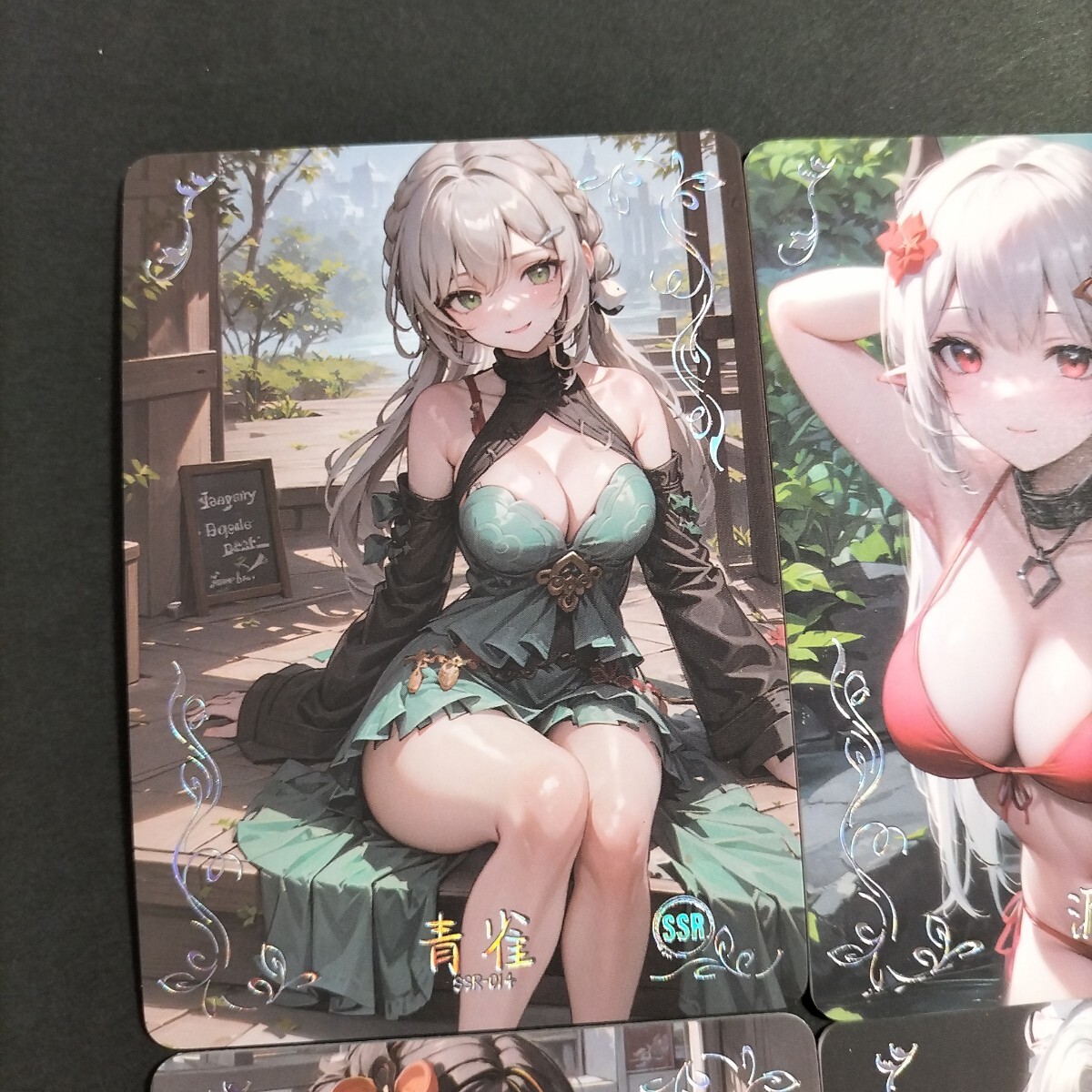 爆乳　美女　9枚セット　 ACGカード　 セクシーカード　巨乳　美乳　ミニスカ　ビキニ　美腳　生足　アズレン　崩壊　美女　美人　銀髪　