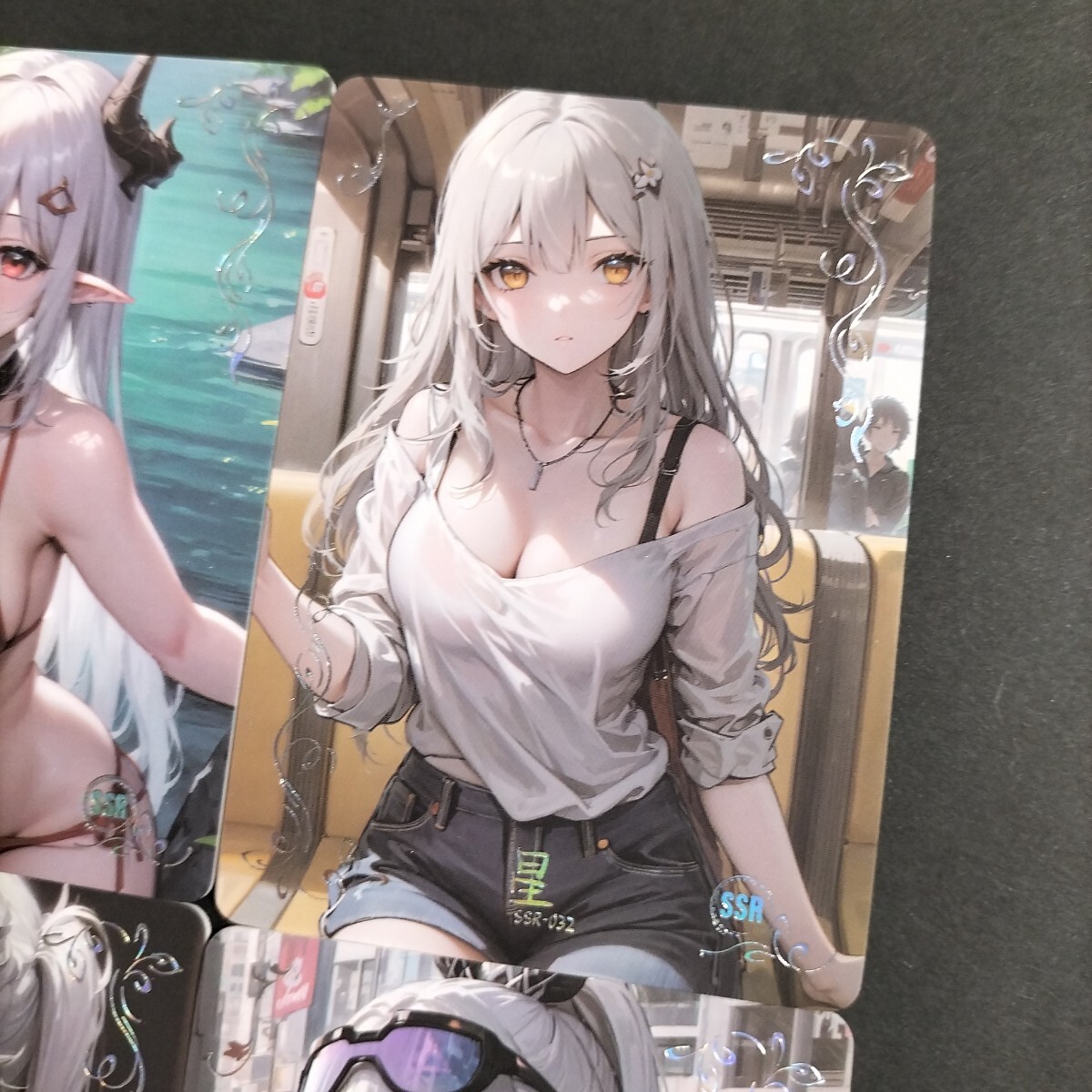 爆乳　美女　9枚セット　 ACGカード　 セクシーカード　巨乳　美乳　ミニスカ　ビキニ　美腳　生足　アズレン　崩壊　美女　美人　銀髪　