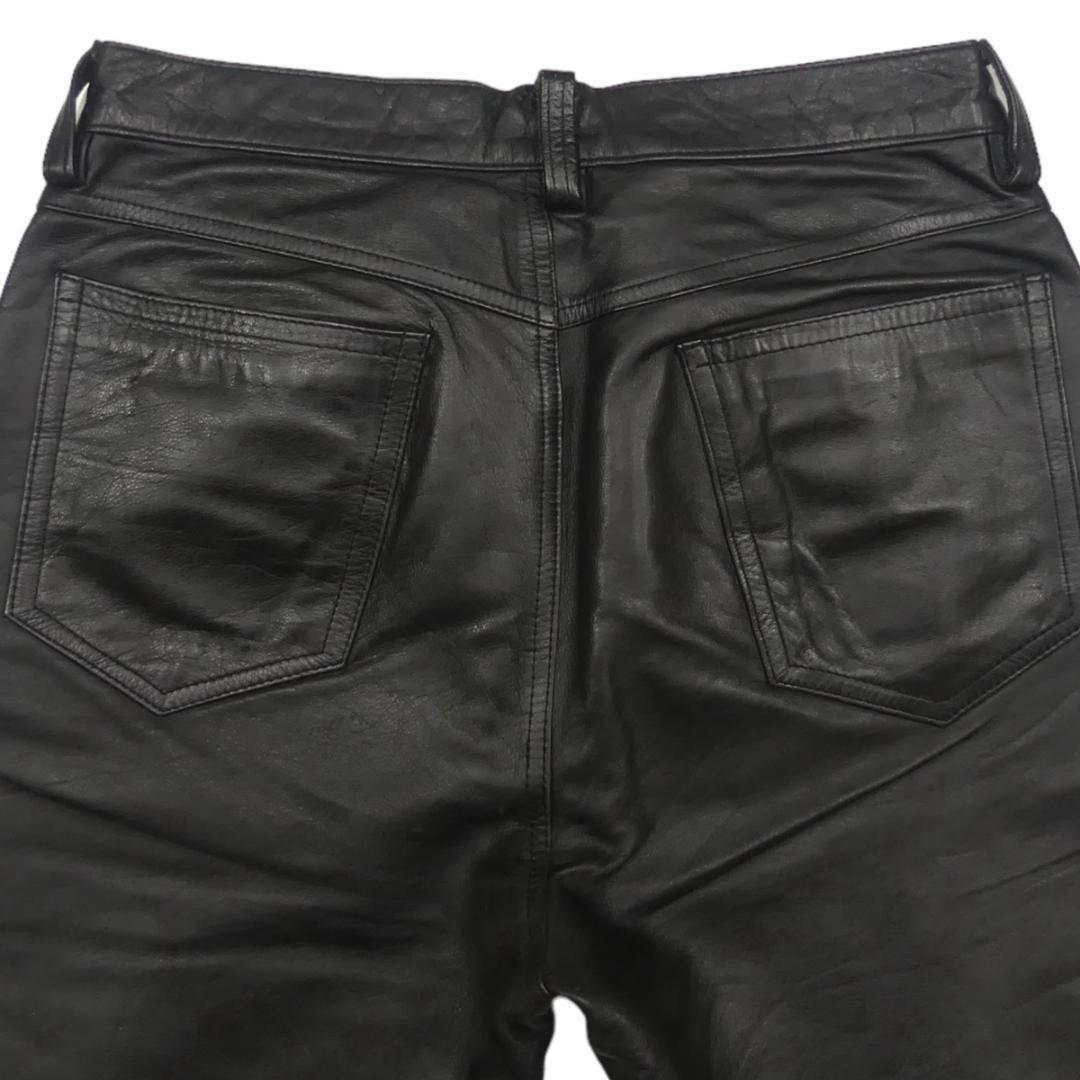 即決★BARBICHE★W31 レザーパンツ バルビッシュ メンズ L 黒 本革 ライダースパンツ 本皮 パンクロック ライディング ツーリング