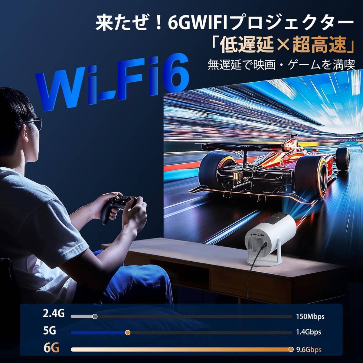 【新品、送料無料】 プロジェクター 4K 小型 Bluetooth 自動臺形補(bǔ)正 2025モデル ama11 16000LM⑧ hulu
