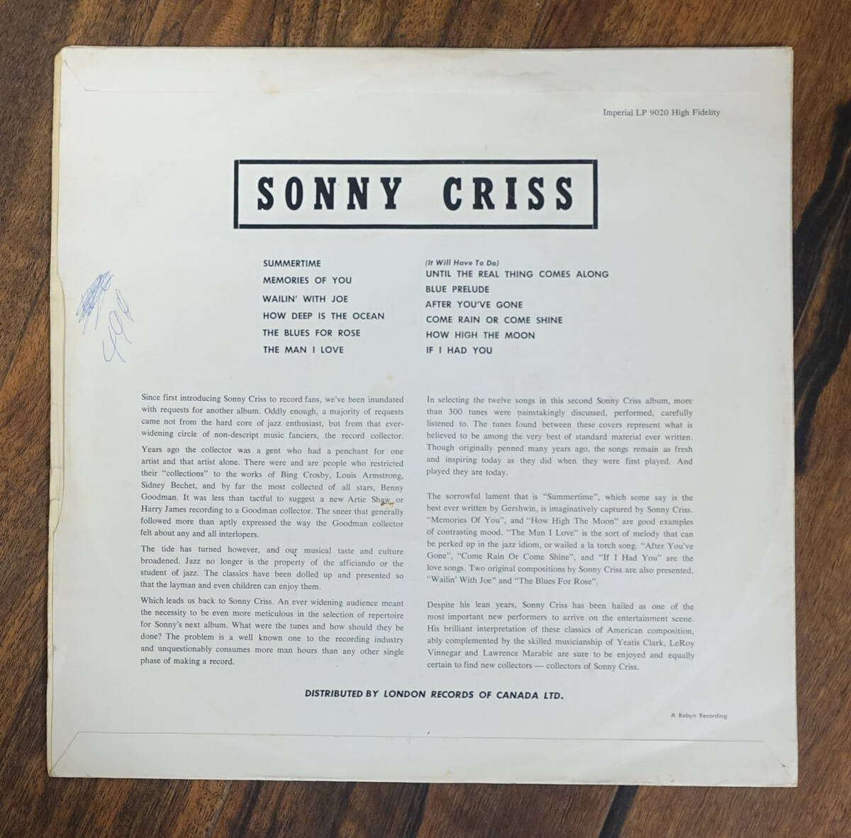 極美盤(pán)! IMPERIAL LP 9020 オリジナル GO MAN! / Sonny Criss DGラベル