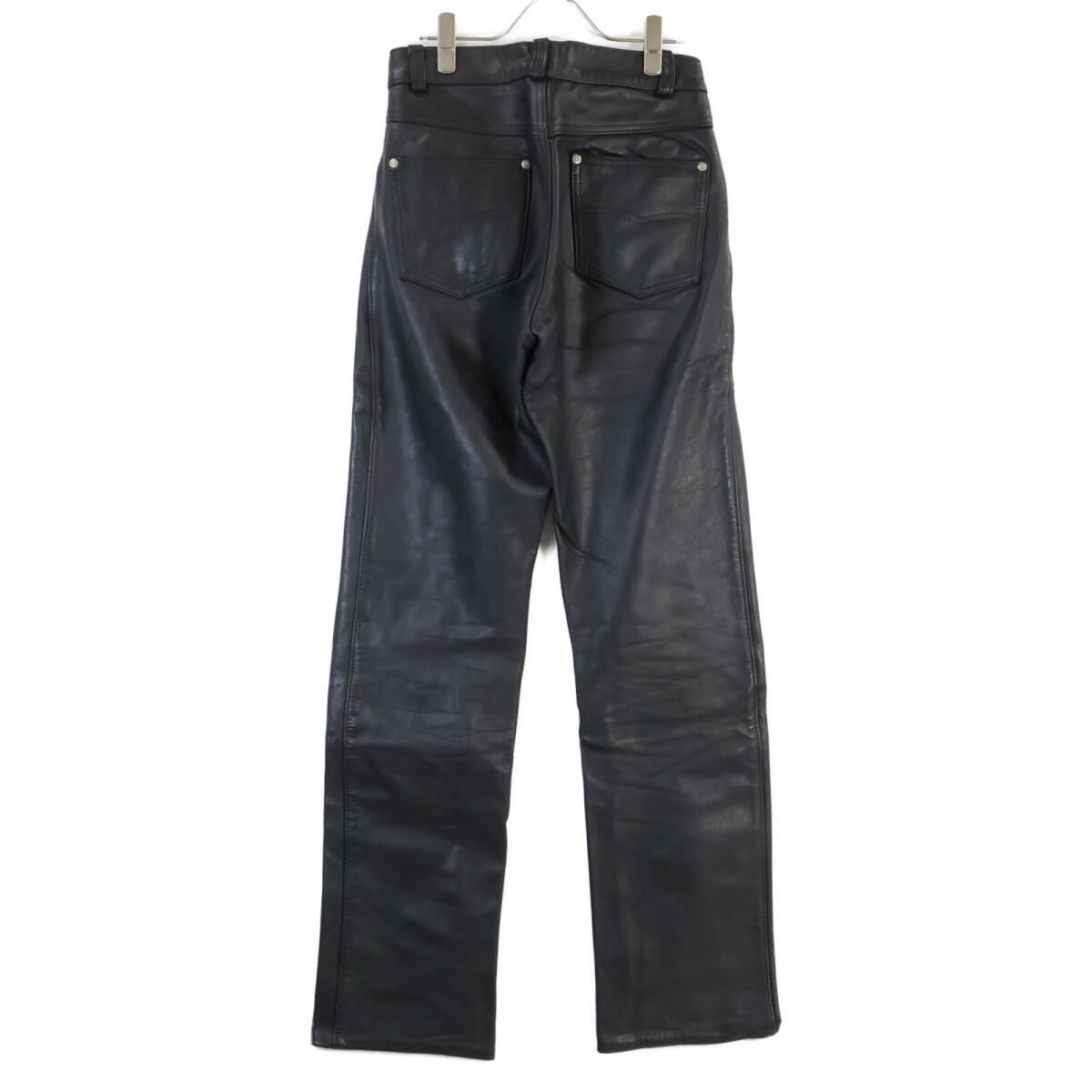 1円 SCHOTT ショット ブラック レザー ストレートパンツ ボトムス 28