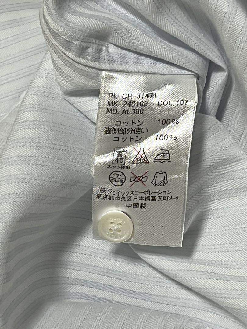 即決★美品 Paul Smith LONDON★M ボタンダウンドレスシャツ ポールスミス ロンドン ライトブルー ビジネス 花柄 コットン