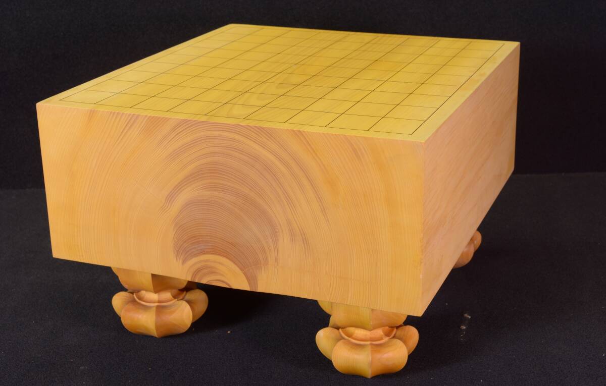 足付き 将棋盤 本榧 板目 木表 4寸5分 桐覆い付き 駒台 将棋