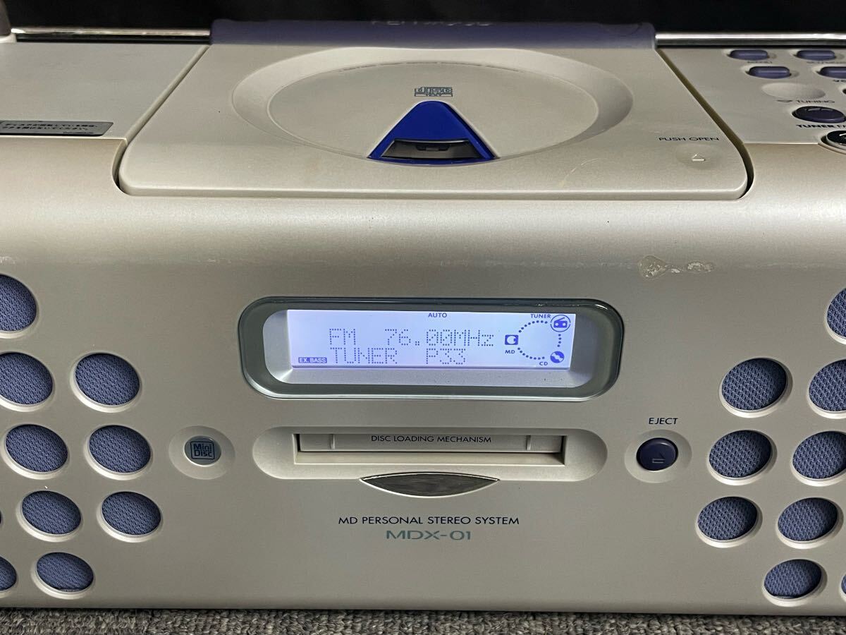 內(nèi)206 動(dòng)作確認(rèn)済み　KENWOOD ケンウッド　CD/MDラジカセ『MDX-01』ＭＤパーソナルステレオシステム　MD/CDシステム　コード付き