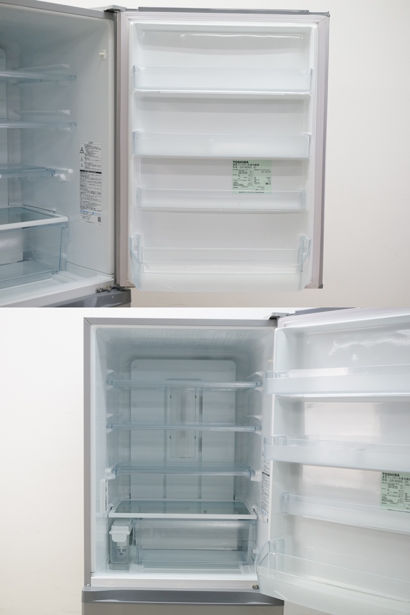  передний da:[ Toshiba ]VEGETA Vegeta 3 дверь рефрижератор рефрижератор 363L GR-M36S (S) серебряный дверь правый открытие автоматика льдогенератор талант .... LAP овощи eco режим 