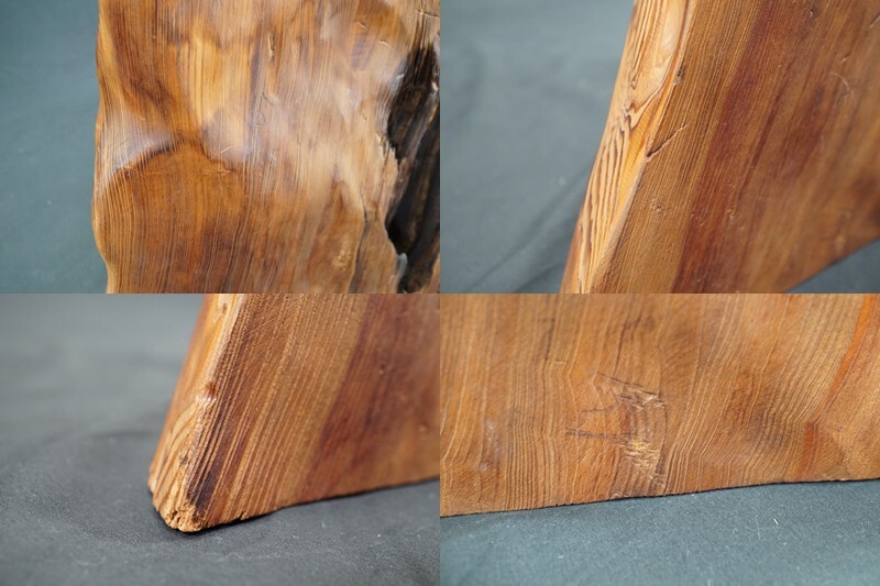 前ダ：【天然木】無垢 欅 置物 オブジェ 飾り物 高さ約71.5㎝ 幅約