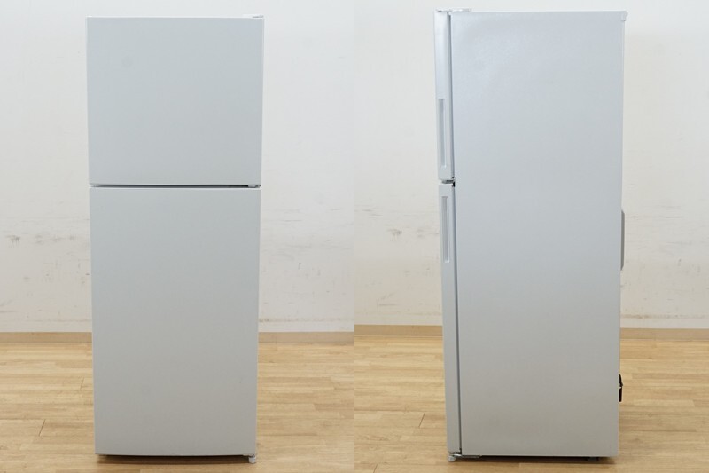 前ダ：【マクスゼン】2ドア 冷凍冷蔵庫 201L JR200ML01WH 2020年 ホワイト 右開き 霜取り不要 上部タイプ冷凍室 フリーケース