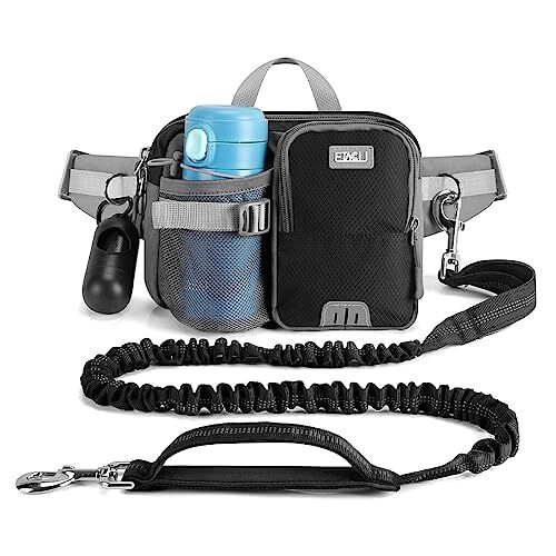 ETACCU犬用リード ウエストパック付きハンズフリー 124-180cm伸縮リード ランニング トレーニング 耐荷重5