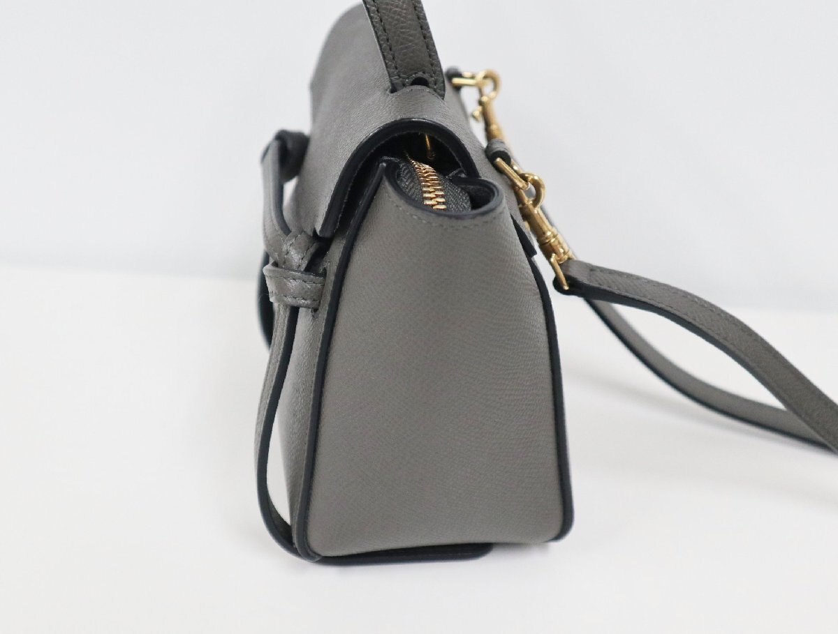 CELINE セリーヌ ピコ ベルトバッグ 194263ZVA.10DC カーフスキン グレー ゴールド金具 美品 バッグ