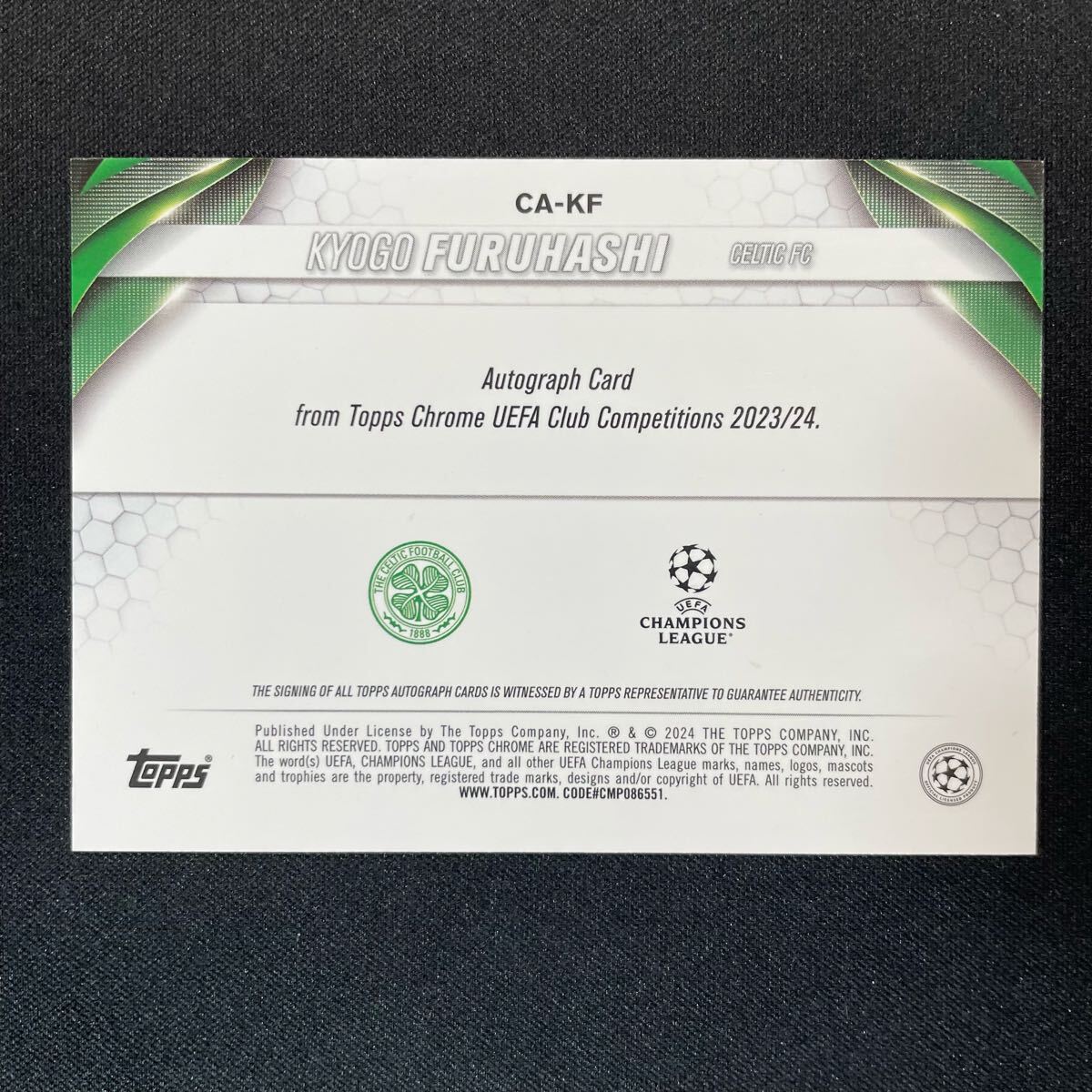2023-24 Topps UEFA Japan Edition Kyogo Furuhashi Auto Celtic
