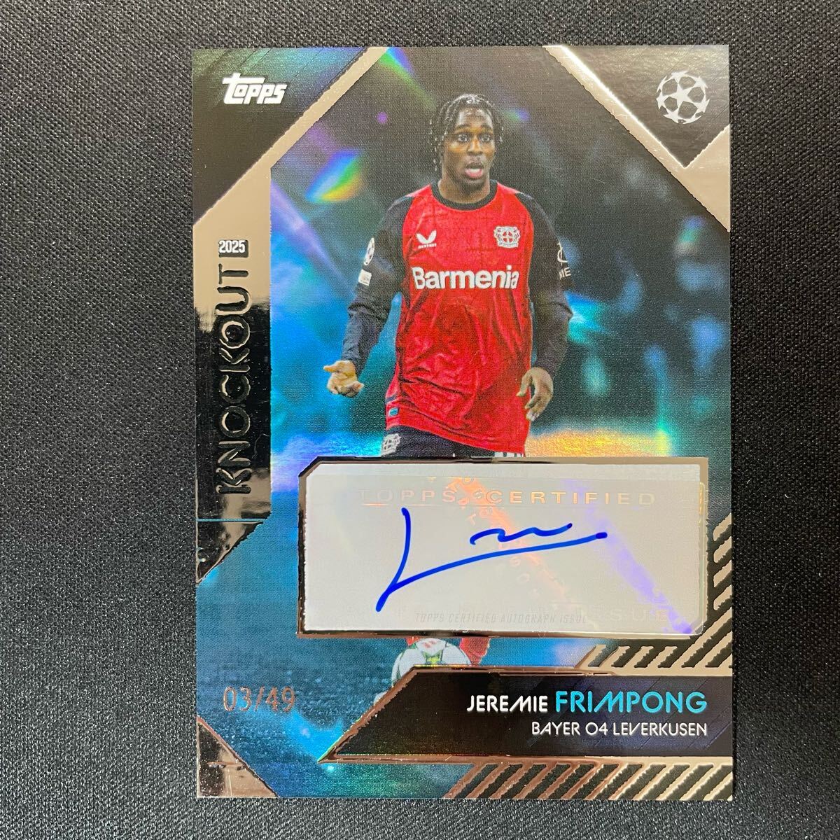 2024-25 Topps Knockout UEFA Jeremie Frimpong Auto Leverkusen /49 