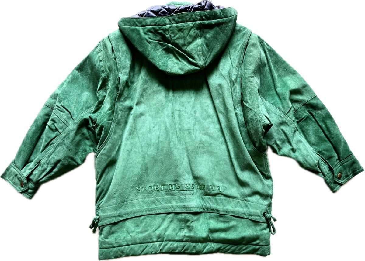 HAI SPORTING GEAR スエードレザーブルゾン イッセイミヤケ レザージャケット ボマージャケット グリーン 緑