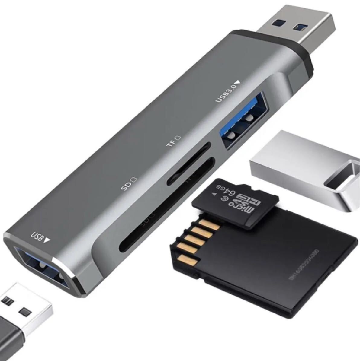 USB SDカードリーダー ハブ 多機(jī)能雙方向高速データ転送 USB3.0対応 変換アダプタ カードリーダー　在庫多數(shù) 復(fù)數(shù)買い○ 新品未使用品