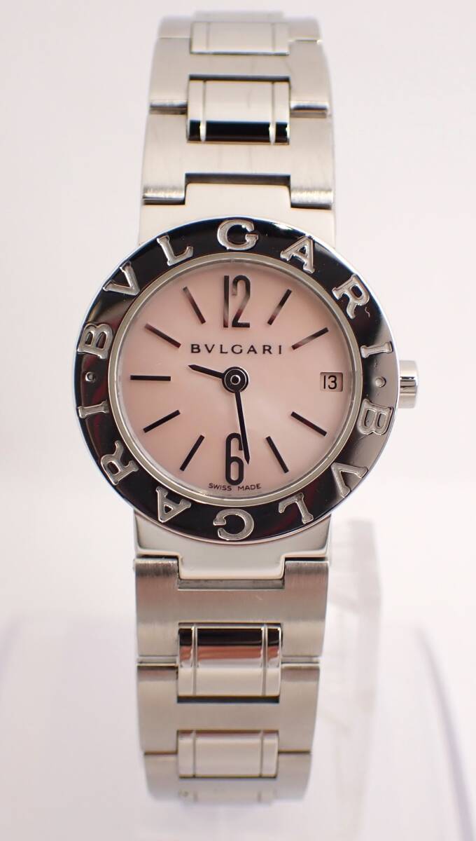 新品仕上げ済 BVLGARI(ブルガリ) ブルガリブルガリ 日本限定 SS QZ ホワイトシェル文字盤 白 シンプル レディース 限定品
