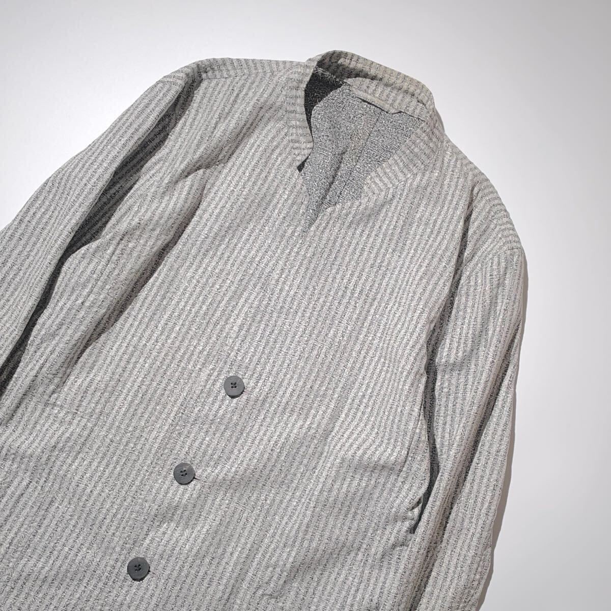 17ss ISSEY MIYAKE MEN カラーレスストライプジャケット ME71FD233 イッセイミヤケメン 