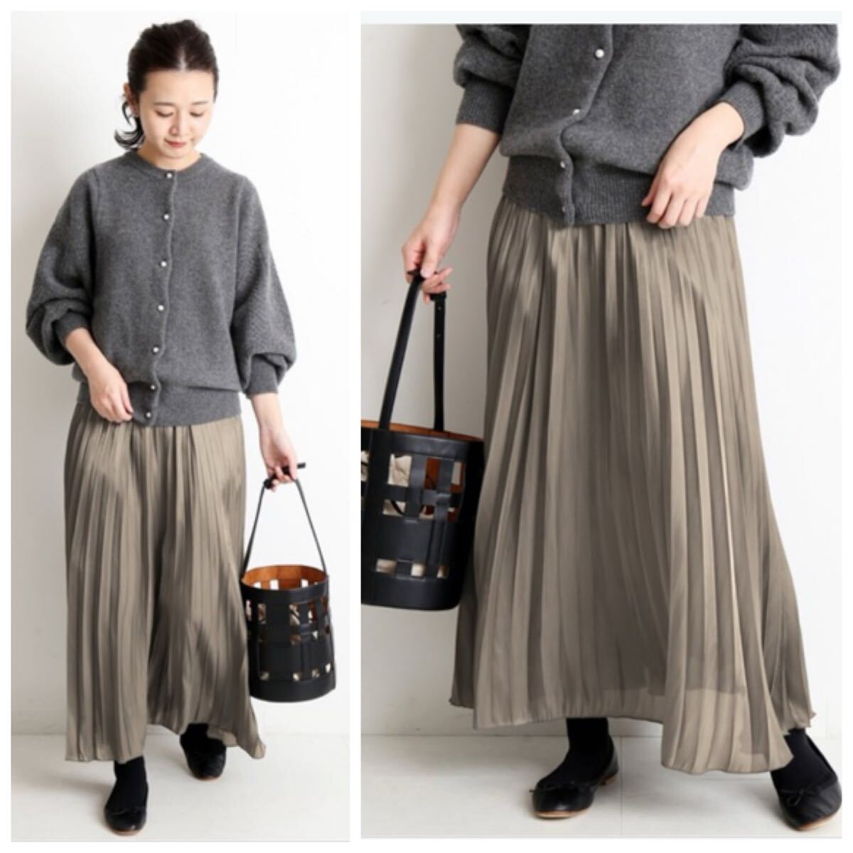 新品 SLOBE IENA グログラン サラン プリーツ スカート 定価12100円