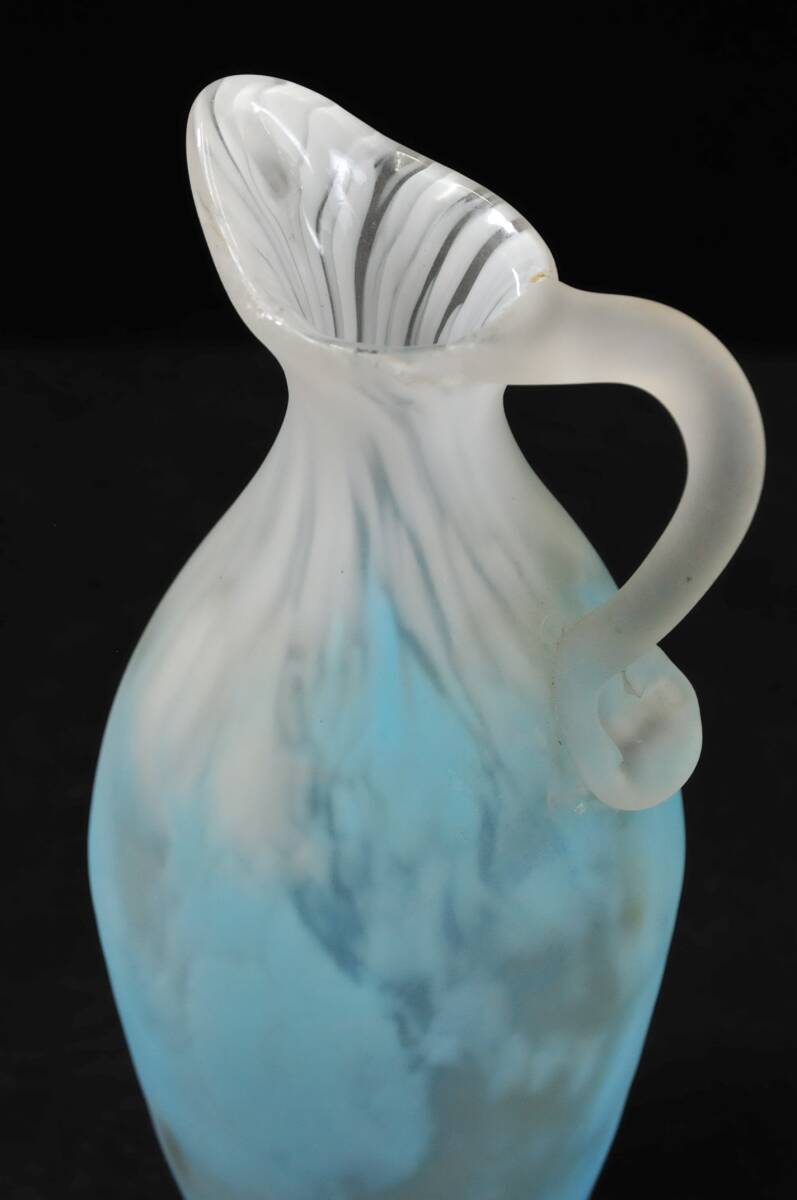 真作】 藤田喬平 手吹ガラス 花瓶 共箱 高さ：約23cm 直径：約