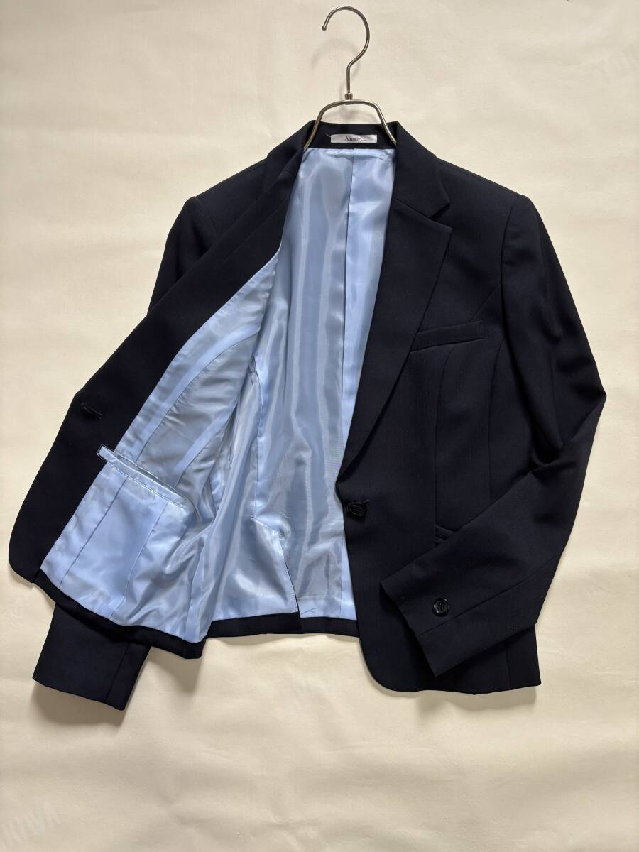 【新品同様 未使用に近い極美品】Amatir 事務(wù)服 OL ビジネス面接 フォーマル 就活 フレッシャーズ ジャケット 濃紺S 內(nèi)ポケット付き 洗える