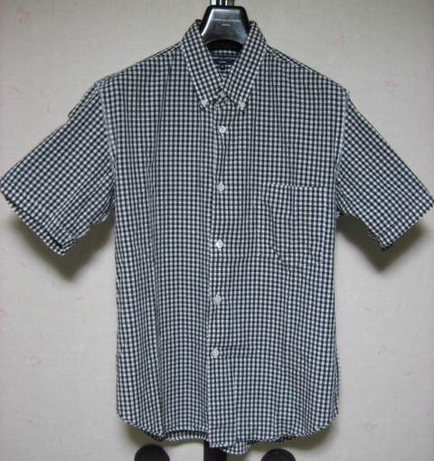 美品 ☆08SS コムデギャルソン オム チェック インサイドアウト 半袖シャツ S 黒白 / PLUS shirt DEUX ganryu BLACK COMME des GARCONS